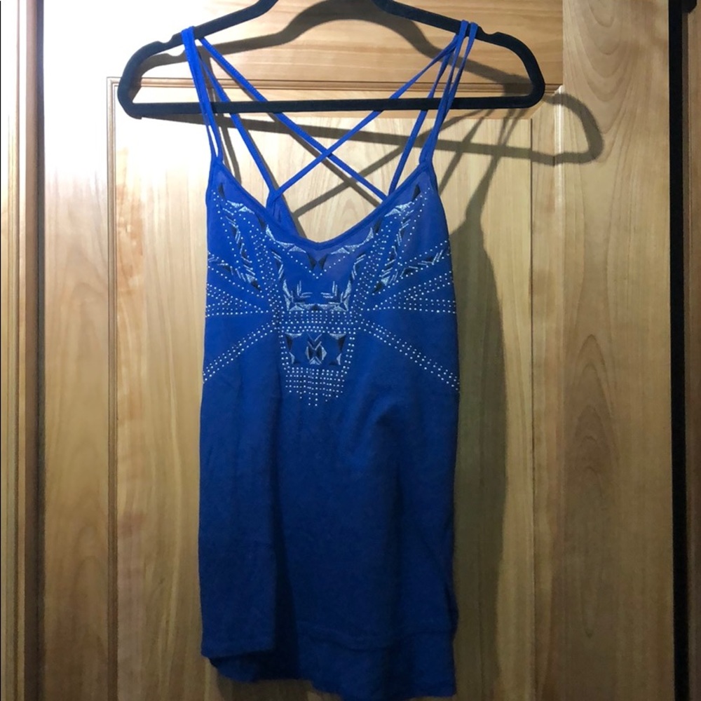 Express sequined flows tank top